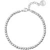 SINGULARU - Bracciale Pebbles L. Acciaio con Palline. Taglia Unica. Gioielli per Donna