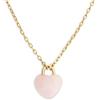 SINGULARU - Collana Sweet Heart Stone. Ottone con Placcatura Oro 18Kt e Pietra Naturale. Catena con Pendente. Gioielli da Donna