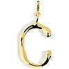 SINGULARU - Charm Letter XL. Pendente Iniziale in Ottone con Finitura Placcata Oro 18Kt. Combinabile con Collana. Gioielli da Donna. Lettera C
