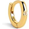 SINGULARU - Orecchino Singolo Cerchio Klein Spark S. Argento Sterling 925 con Placcatura Oro 18Kt. Chiusura Congo. Gioielli da Donna