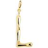 SINGULARU - Charm Letter XL. Pendente Iniziale in Ottone con Finitura Placcata Oro 18Kt. Combinabile con Collana. Gioielli da Donna. Lettera L