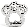 SINGULARU - Orecchino Singolo Mini Paw. Argento Sterling 925 con Finitura in Rodio. Chiusura a Vite. Gioielli per Donna