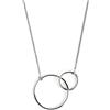 SINGULARU - Collana Sister. Argento Sterling 925 con Placcatura Oro 18Kt o Rodio e Due Anelli Uniti. Catena Misura Unica. Gioielli da Donna