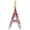 SINGULARU - Charm Letter Spark Sakura. Iniziale in Argento Sterling con Finitura Placcata Oro 18Kt e Zirconi. Gioielli da Donna. Lettera A