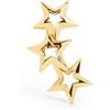 SINGULARU - Orecchino Singolo 3 Star. Argento Sterling 925 con Placcatura Oro 18Kt. Chiusura a Pressione. Gioielli da Donna
