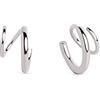 SINGULARU - Orecchini Gota Spiral. Argento Sterling con Finitura in Rodio. Senza Chiusura. Gioielli per Donna
