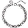 SINGULARU - Bracciale Big Rope. Acciaio. Catena Maxi con Lunghezza 17 cm + Estensione 3 cm. Gioielli da Donna