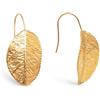 SINGULARU - Orecchini Foglia. Acciaio con Placcatura Oro 18Kt. Gioielli per Donna
