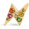 SINGULARU - Orecchino Singolo Spike. Argento Sterling 925 con Placcatura Oro 18Kt. Zirconi e Chiusura a Pressione. Gioielli da Donna