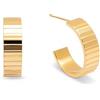 SINGULARU - Orecchini Cerchio Gear. Acciaio con Placcatura in Oro 18 Kt. Gioielli da Donna.