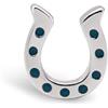 SINGULARU - Orecchino Singolo Ferro di Cavallo. Ottone con Finitura in Rodio. Chiusura in Silicone. Gioielli per Donna