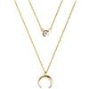 SINGULARU - Pack 2 Collane Diamond + Mini Moonset. Pendente in Argento Sterling 925 con Mezza Luna e Zirconi. Collana Taglia Unica. Finitura Placcata Oro 18Kt. Gioielli da Donna