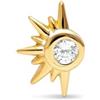 SINGULARU - Orecchino Singolo Solar. Argento Sterling con Placcatura in Oro 18 Kt e Zircone. Gioielli da Donna.