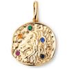 SINGULARU - Charm Organic Colors Zodiaco. Ciondolo in Ottone con Finitura Placcata Oro 18Kt. Combinabile con Collana. Gioielli da Donna. Leone