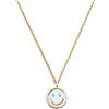 SINGULARU - Collana Smiley Sky Enamel. Ottone con Placcatura Oro 18Kt e Pendente Smaltato. Misura Unica con Estensione. Gioielli da Donna