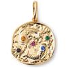 SINGULARU - Charm Organic Colors Zodiaco. Ciondolo in Ottone con Finitura Placcata Oro 18Kt. Combinabile con Collana. Gioielli da Donna. Pesci