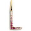 SINGULARU - Charm Letter Spark Sakura. Iniziale in Argento Sterling con Finitura Placcata Oro 18Kt e Zirconi. Gioielli da Donna. Lettera L