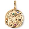 SINGULARU - Charm Organic Colors Zodiaco. Ciondolo in Ottone con Finitura Placcata Oro 18Kt. Combinabile con Collana. Gioielli da Donna. Bilancia