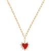 SINGULARU - Collana Amour. Ottone con placcatura in Oro 18kt. Pendente con smalto e zirconi. Gioielli per donna.