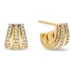 SINGULARU - Orecchini Hamptons. Ottone con placcatura in Oro 18 Kt e Zircone. Gioielli da Donna.