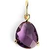 SINGULARU - Charm Birthstones. Argento Sterling 925 con Finitura Placcata Oro 18Kt. Ciondolo con Pietre Colorate. Combinabile con Collana. Gioielli da Donna. Ametista