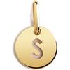SINGULARU - Mini Medallion Letter. Pendente Iniziale in Argento Sterling 925 con Finitura Placcata Oro 18Kt. Combinabile con Collana. Gioielli da Donna. Lettera S