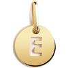 SINGULARU - Mini Medallion Letter. Pendente Iniziale in Argento Sterling 925 con Finitura Placcata Oro 18Kt. Combinabile con Collana. Gioielli da Donna. Lettera E