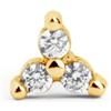 SINGULARU - Orecchino Singolo Clover. Argento Sterling 925 con Finitura in Oro 18Kt. Chiusura a Pressione. Gioielli per Donna