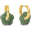 SINGULARU - Orecchini Flor Jade. Ottone con Placcatura Oro 18Kt. Chiusura Click/Congo. Gioielli da Donna