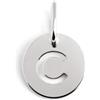 SINGULARU - Mini Medallion Letter. Pendente con Iniziale in Argento Sterling con Finitura Placcata Rodio. Abbinabile con Collana. Gioielli da Donna. Lettera C