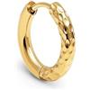 SINGULARU - Orecchino Singolo Cerchio River S. Acciaio con Placcatura Oro 18Kt e Chiusura Click/Congo. Stile Boho. Gioielli da Donna