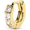 SINGULARU - Orecchino Singolo Cerchio Cleo S. Argento Sterling 925 con Finitura in Oro 18Kt. Chiusura Congo. Gioielli per Donna