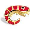 SINGULARU - Orecchino Singolo Prawn Enamel. Ottone con Placcatura Oro 18Kt e Smalto. Chiusura in Silicone placcata Oro 18Kt. Gioielli da Donna