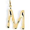 SINGULARU - Charm Letter XL. Pendente Iniziale in Ottone con Finitura Placcata Oro 18Kt. Combinabile con Collana. Gioielli da Donna. Lettera M