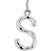 SINGULARU - Charm Letter XL. Ciondolo con Iniziale in Ottone con Finitura Placcata Rodio. Abbinabile con Collana. Gioielli da Donna. Lettera S