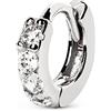 SINGULARU - Orecchino Singolo Cerchio Cleo S. Argento Sterling 925 con Finitura in Rodio. Chiusura Congo. Gioielli per Donna