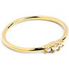 SINGULARU - Anello Trini Spark. Argento Sterling 925 con Finitura Placcata Oro 18Kt. Gioielli da Donna. Misura 12