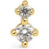 SINGULARU - Orecchino Singolo Petite. Argento Sterling 925 con Finitura in Oro 18Kt e Zirconi. Gioielli per Donna