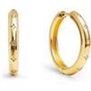 SINGULARU - Orecchini Cerchio Astra L. Ottone con Placcatura Oro 18Kt. Stile Maxi con Dettagli in Zirconi e Stelline. Chiusura Congo/Click. Gioielli da Donna