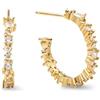SINGULARU - Orecchini Cerchio Estellar White. Argento 925 con Bagno in Oro 18Kt e Zirconia. Chiusura a Pressione. Gioielli per Donna