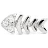SINGULARU - Orecchino Singolo Fishbone Spark. Argento Sterling 925 con Finitura in Rodio. Chiusura a Pressione. Gioielli per Donna