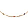 SINGULARU - Collana Glam. Acciaio con Finitura in Placcatura Oro 18Kt. Doppia Catena con Cristalli Colorati. Lunghezza di 40 cm. Gioielli da Donna