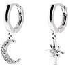 SINGULARU - Orecchini Polar Moon Spark. Argento Sterling 925 con Finitura in Rodio. Chiusura Congo. Gioielli per Donna