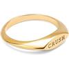 SINGULARU - Anello Crush. Ottone con Finitura Placcata in Oro 18Kt. Gioielli da Donna. Misura 12