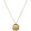 SINGULARU - Collana Medallion Stones Eye. Acciaio con Placcatura Oro 18Kt. Medaglione su Catena Regolabile in Lunghezza. Gioielli da Donna