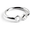 SINGULARU - Anello Personalizzato Letter Spark. Regolabile. Argento Sterling 925 con Finitura Placcata Rodio. Taglia Unica. Gioielli da Donna. Lettera O