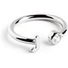 SINGULARU - Anello Personalizzato Letter Spark. Regolabile. Argento Sterling 925 con Finitura Placcata Rodio. Taglia Unica. Gioielli da Donna. Lettera J