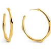 SINGULARU - Orecchini Cerchio Bamboo. Ottone con Placcatura Oro 18Kt. Chiusura a Pressione. Gioielli da Donna