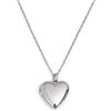 SINGULARU - Collana Open Heart. Ottone con Placcatura Rodio. Catena Fina con Charm a Forma di Cuore. Lunghezza di 40 cm + 5 cm di Estensione. Gioielli da Donna