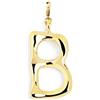 SINGULARU - Charm Letter XL. Pendente Iniziale in Ottone con Finitura Placcata Oro 18Kt. Combinabile con Collana. Gioielli da Donna. Lettera B